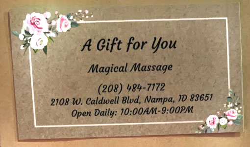 Magical Massage gift card offer for loved ones